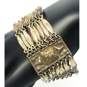 Vintage sterling silver Mexico Wide cuff bracelet